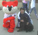 Debbie & Rudy with Orbit the Mascot
